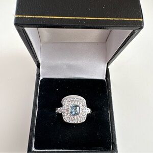 Bomb Party The Grand Prize Ring RG46437 Aquamarine CZ Rhodium Plating